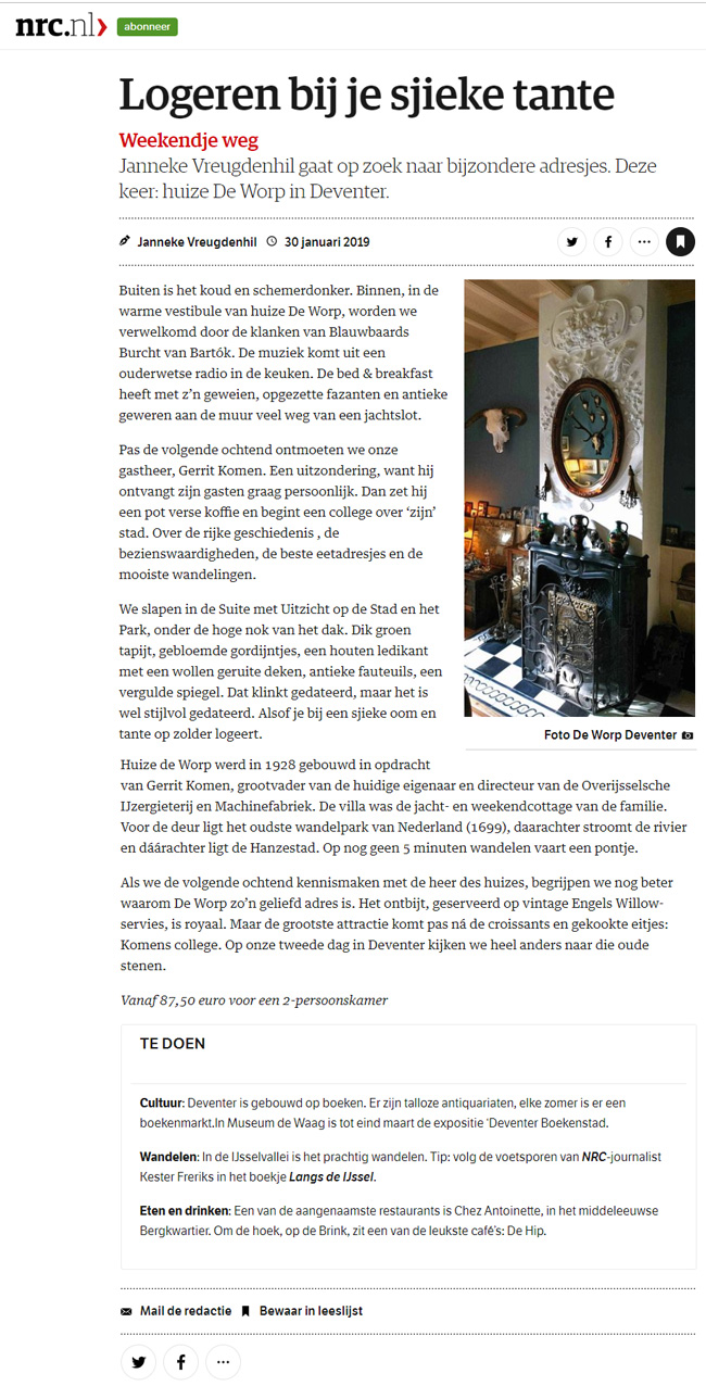 Huize de Worp in NRC